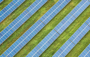 Solar panels lined up