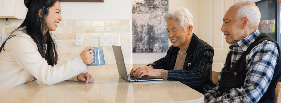 people smiling at one another